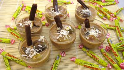 noix de coco : Verrines de figues aux carambars