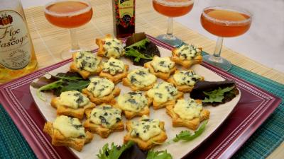 canapés au jambon et fourme d'Ambert