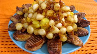 Image : recette Potimarron et pommes de terre aux oignons confits