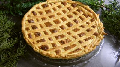 tarte salée : Plat de tarte au fromage blanc et au chèvre
