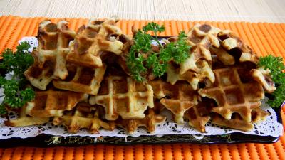 Image : recette Gaufres au jambon en amuse-bouche