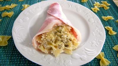 crème allégée : Assiette de ricotta et ses pâtes papillon aux endives