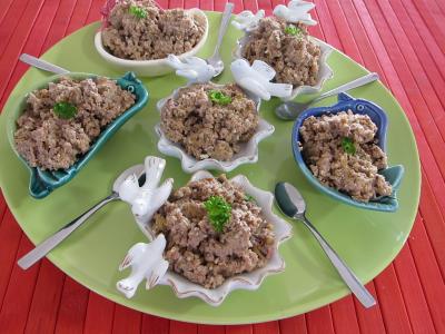 Cuisine diététique : Assiette de hachis de foie de poulet à la juive