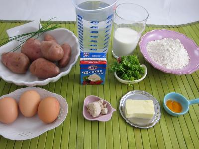 Ingrédients pour la recette : Gaufres aux pommes de terre