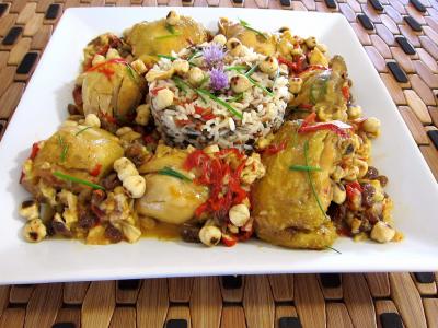 plat complet : Plat de fricassée de poulet au coulommiers