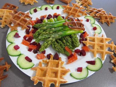 Image : recette Asperges et gaufrettes au chorizo