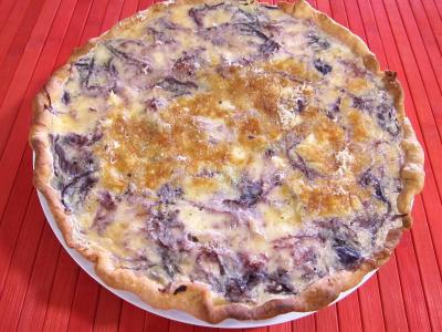 Lait d'amande : Quiche au chou rouge