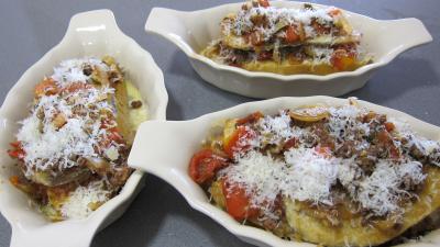 Crostinis d'aubergines et son concassé de boeuf façon Italienne - 11.4